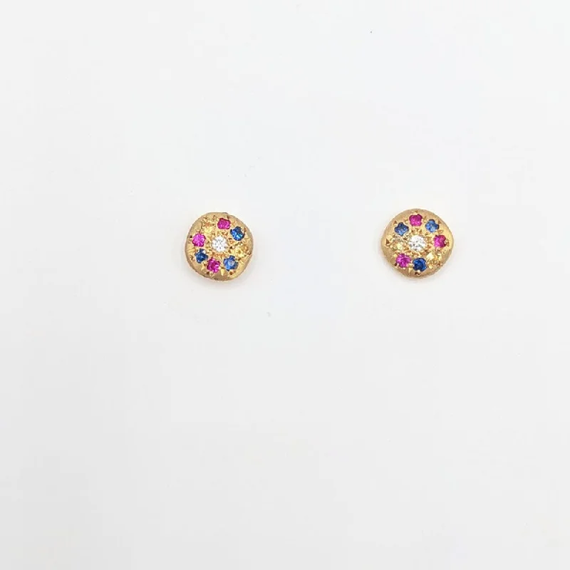 CHARM STUDS MULTI SAPPHIRE