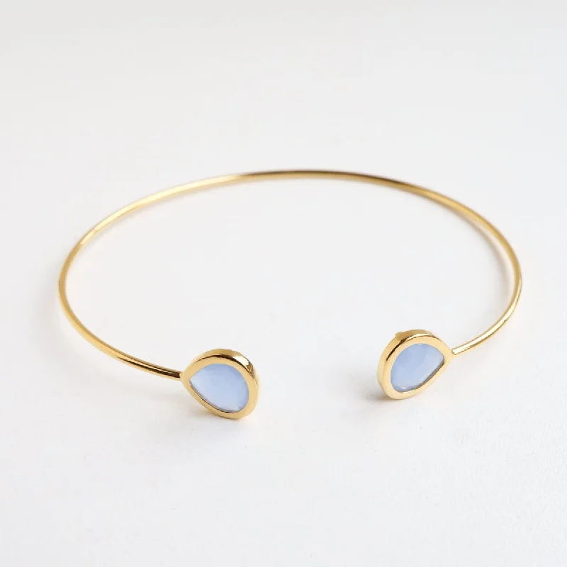 Gold Plated Light Royal Blue Double Crystal Bracelet