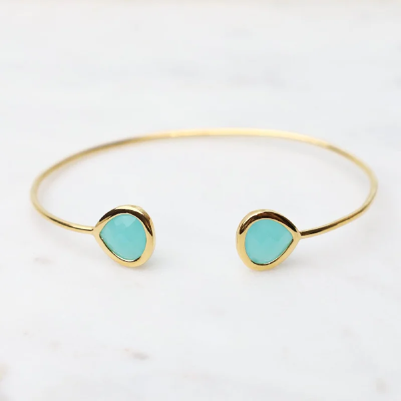 Gold Plated Turquoise Double Crystal Bracelet