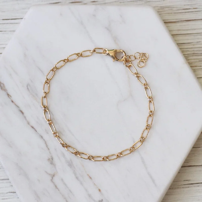 Oval Gold filled Chain Bracelet