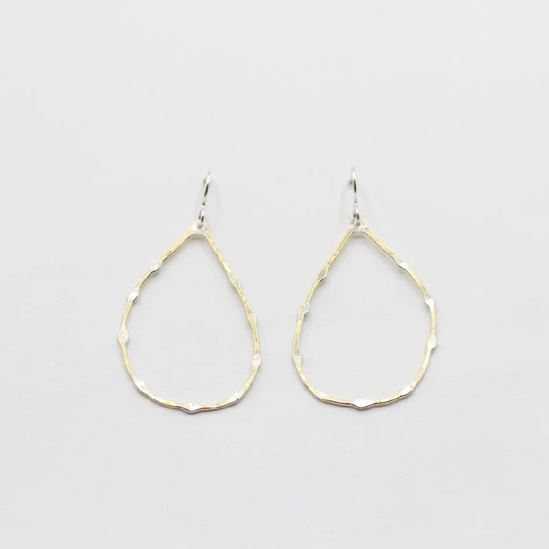 Organically Shaped Brass Teardrop Earrings