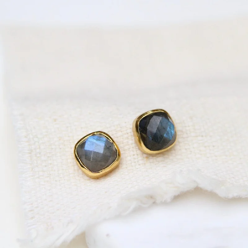 Labradorite Asha Square Studs