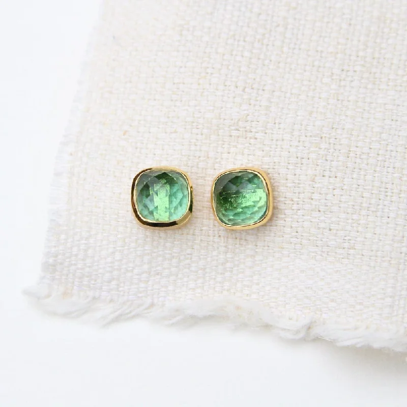 Wild Green Asha Square Studs