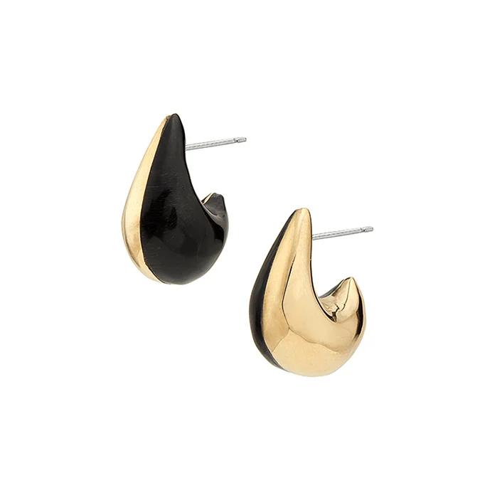 Nene Teardrop Stud Earrings - Gold Plated Brass