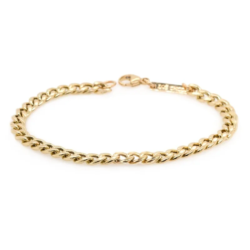 14K Gold Medium Curb Chain Bracelet