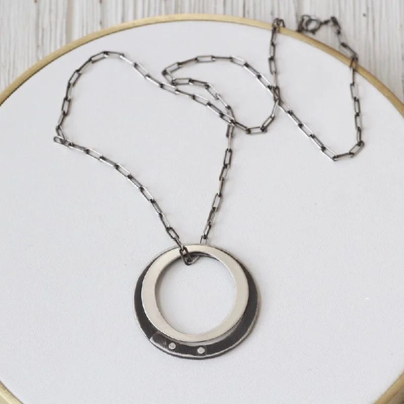 Organic Dual Circles Pendant Necklace