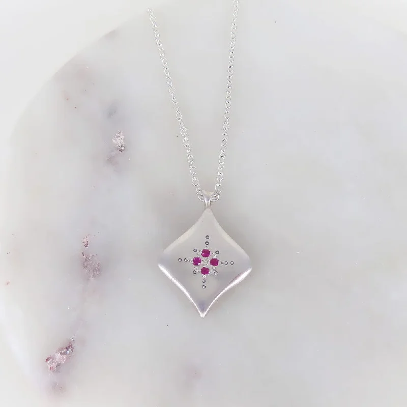 SILVER NIGHT RUBY PENDANT